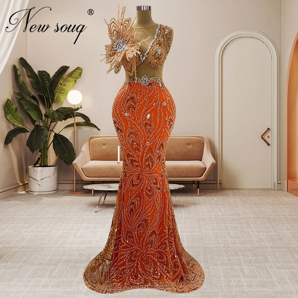 Elegant Beaded Evening Dresses Robes De Soiree 2024 Dubai Design Women Prom Dress Custom Made Wedding Party Gowns For Engagement