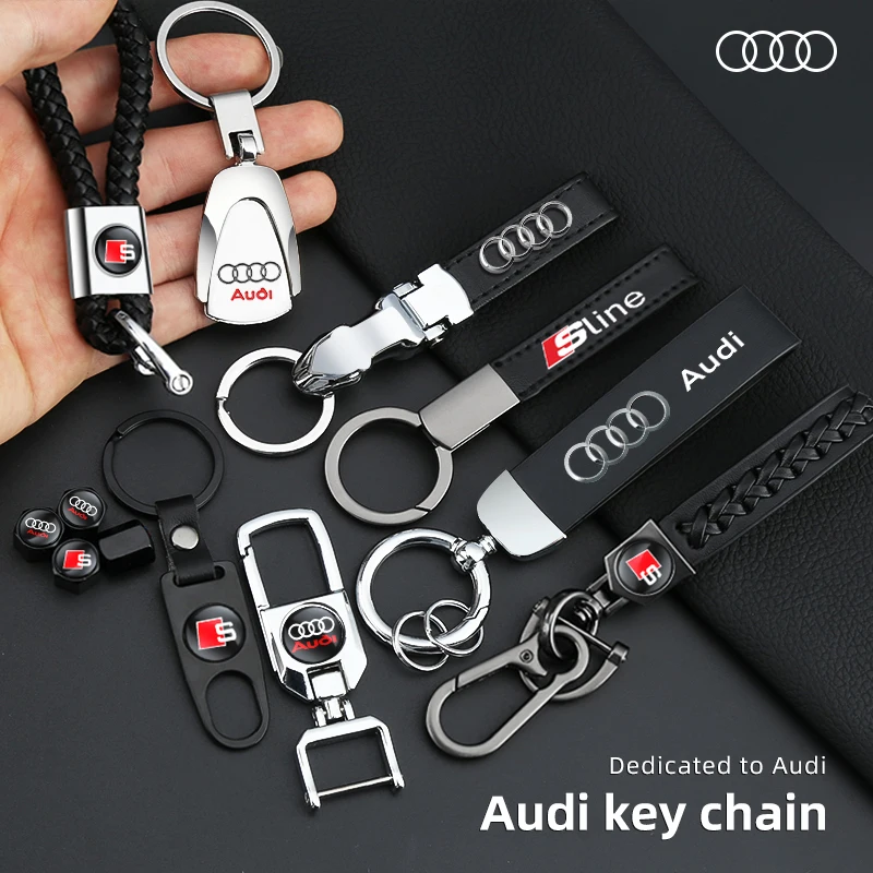 Car Key Chain Keyring Pendant Metal Keychain Holder Accessories for Audi A3 A4 A7 A8 A6 Q3 Q5 Q7 Q4 TT S2 S4 S6 S7 RS4 RS5 RS3