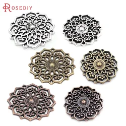 10PCS 20MM 31.5MM Antique Silver Color Zinc Alloy Big Decorative Flower Connect Charms Pendants Jewelry Findings Accessories