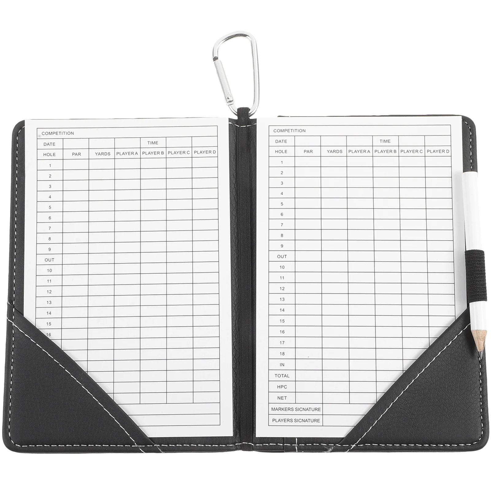 Golf Scorebook Portable Golfs Scorecards Holder Club Range Chart Accessories for Men Baseball Outdoor Man