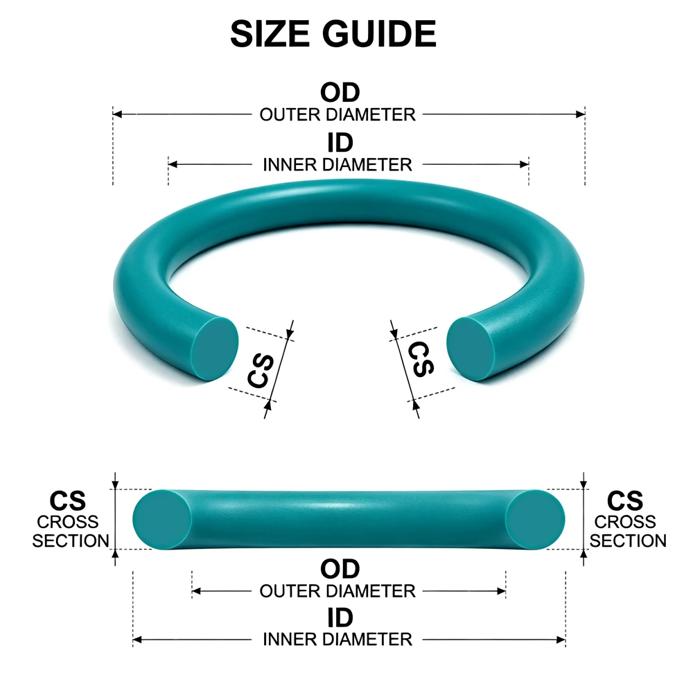 10Pcs CS 1.5mm OD 4mm~30mm FKM O-ring Fluororubber Heat-Resistant and Oil Resistant, and Can Be Used in Automotive Engines Seal