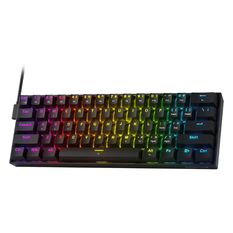 

Redragon K617 HE Rapid Trigger Gaming Keyboard, 60% 61 Keys Wired Mechanical Keyboard, Dedicated Hall Effect Magnetic Switch