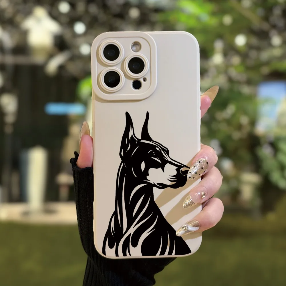 เคสโทรศัพท์ลายการ์ตูนโดเบอร์แมน เหมาะสำหรับ iPhone 17 16 15 14 13 12 11 Pro/Max/Plus ป้องกันการตกกระแทกและกันแรงสั่นสะเทือน