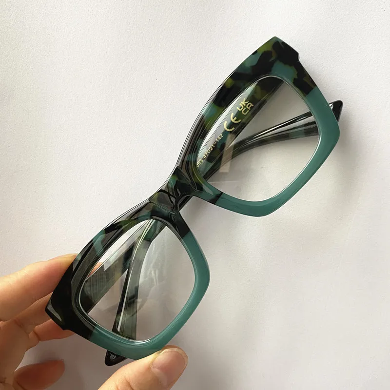 Fashion Anti-Blue Light Glasses Unisex Square Glasses Patchwork Frame Spectacles Green Color Googles Simplity Eyeglasses Google
