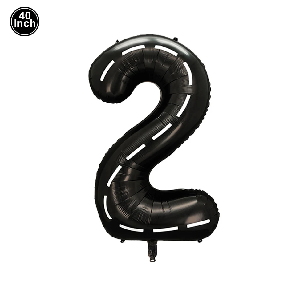 Race Car Number 1 Balloon 40Inch Racing Car 1st Birthday Balloon Two Fast Balloon Track Black Balloon Cars Theme Birthday Party - view 4