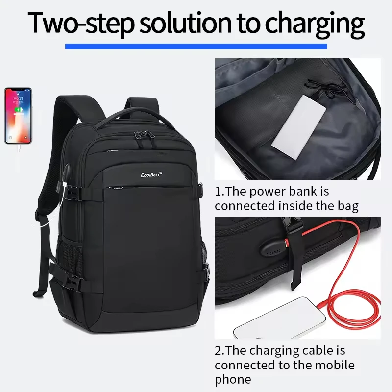 Multifunction Waterproof Backpack USB Charge School Backpack Men Travel Business Backpacks Fit for 15.6 Inch Laptop