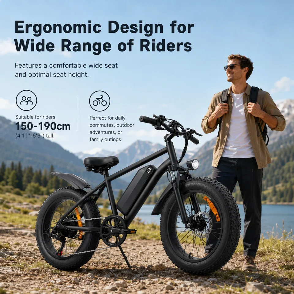 Electric Bike 1000W Motor 20" Fat Tire E-Bike 48V 15Ah Removable Battery Full Suspension Disc Brakes All-Terrain for Adults image 8