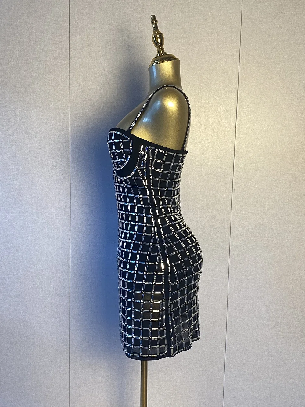 New Women Sexy Strapless Backless Beading Black Midi Bodycon Dress 2025 Elegant Evening Club Luxury Birthday Party Dresses