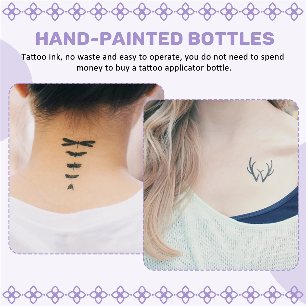 AYMR-Kit de tatuajes temporales, Gel de tatuaje semipermanente a mano alzada/tinta (a base de fruta de Jagua orgánica) Tatuajes DIY 6 PCS