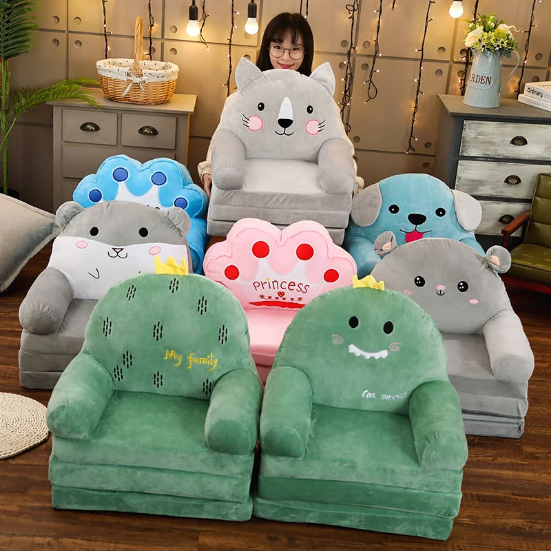 Sofas Children Sofa Cute Cartoon Lazy Folding Small Sofa Bed Girl Princess Baby Toddler Dual-purpose Child Seat  Sofas Princess