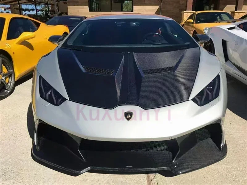 طقم هيكل محرك السيارة عالي الجودة من ألياف الكربون على شكل حرف V لامبورغيني هوراكان Lp610 Lp580 طقم هيكل