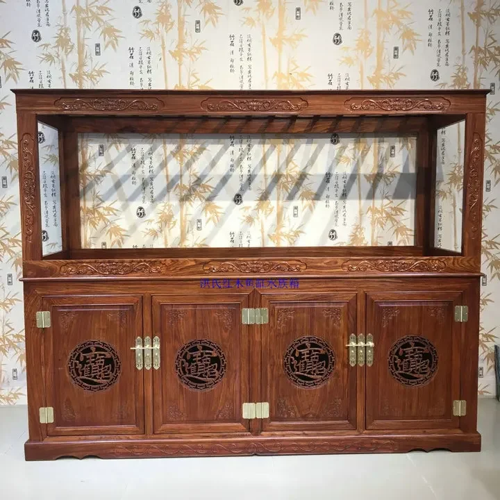 

Rosewood Fish Tank Aquarium Large Living Room Dragon Fish Tank Chinese Solid Wood Fish Tank Cabinet Rosewood Base Cabinet