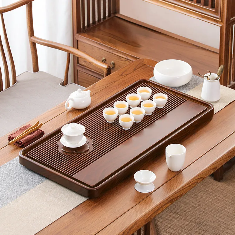 ^Luxury Rectangle Tea Tray Wooden Table Pot Office Drip Valet Chinese Kitchen Long Tea Tray Rectangle Bandejas Home Products