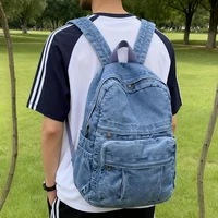 Mochila vaquera Vintage para mujer, bolso de hombro de gran capacidad, bolso escolar para pantalones vaqueros, mochila diaria para mujer, mochila sencilla para ordenador portátil