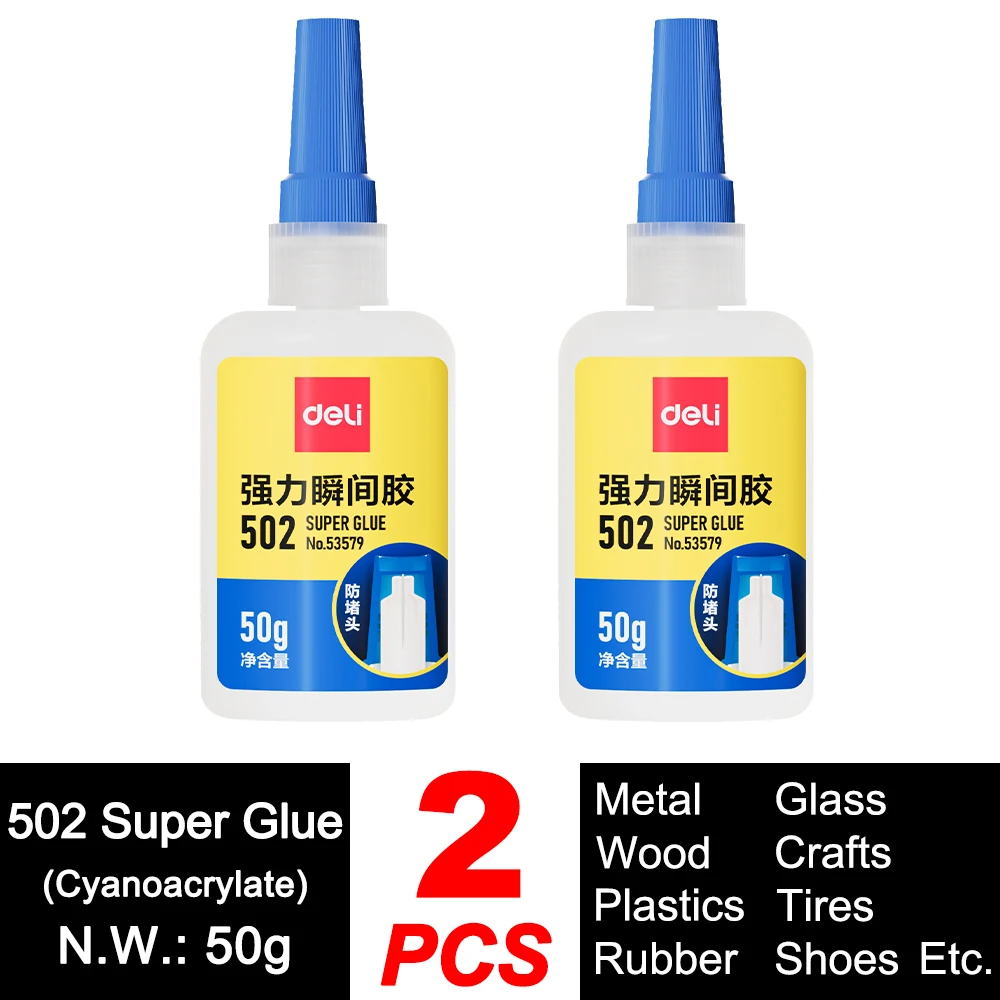 Deli 502 Superlijm Professioneel Sterk Snel Snel zelfklevend Cyanoacrylaat Hardware Metaal Auto's Hout Ambacht Hobby Seconden Bond