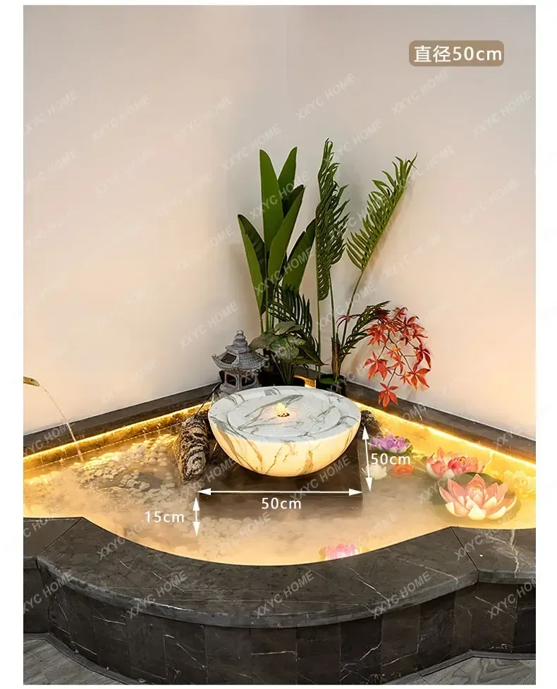 ZZModern light luxury flowing water ornaments cycle to attract wealth, fountains make money high-end