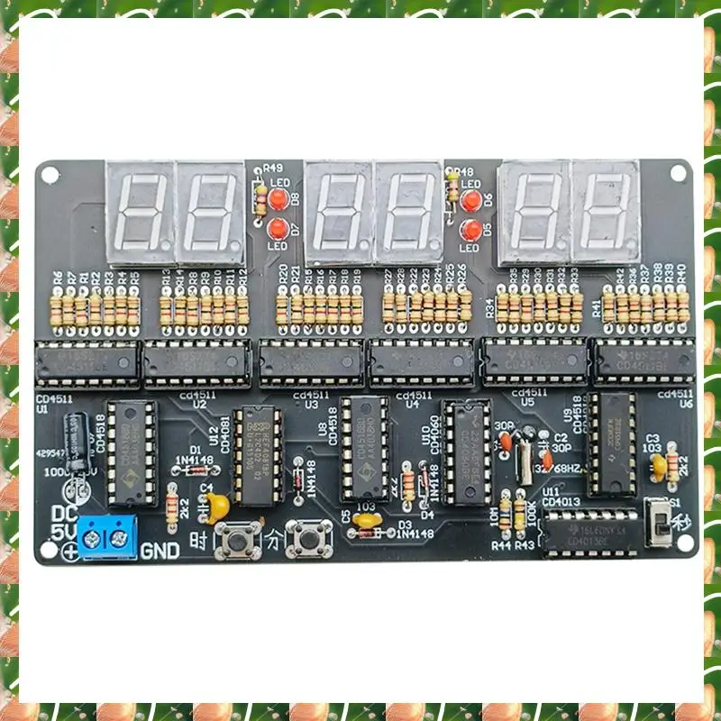 JAJA DC 4.5V-5.5V 6-Bit Digital Circuit Clock Kit Electronic Clock Teaching And Training Welding Production DIY Spare Parts