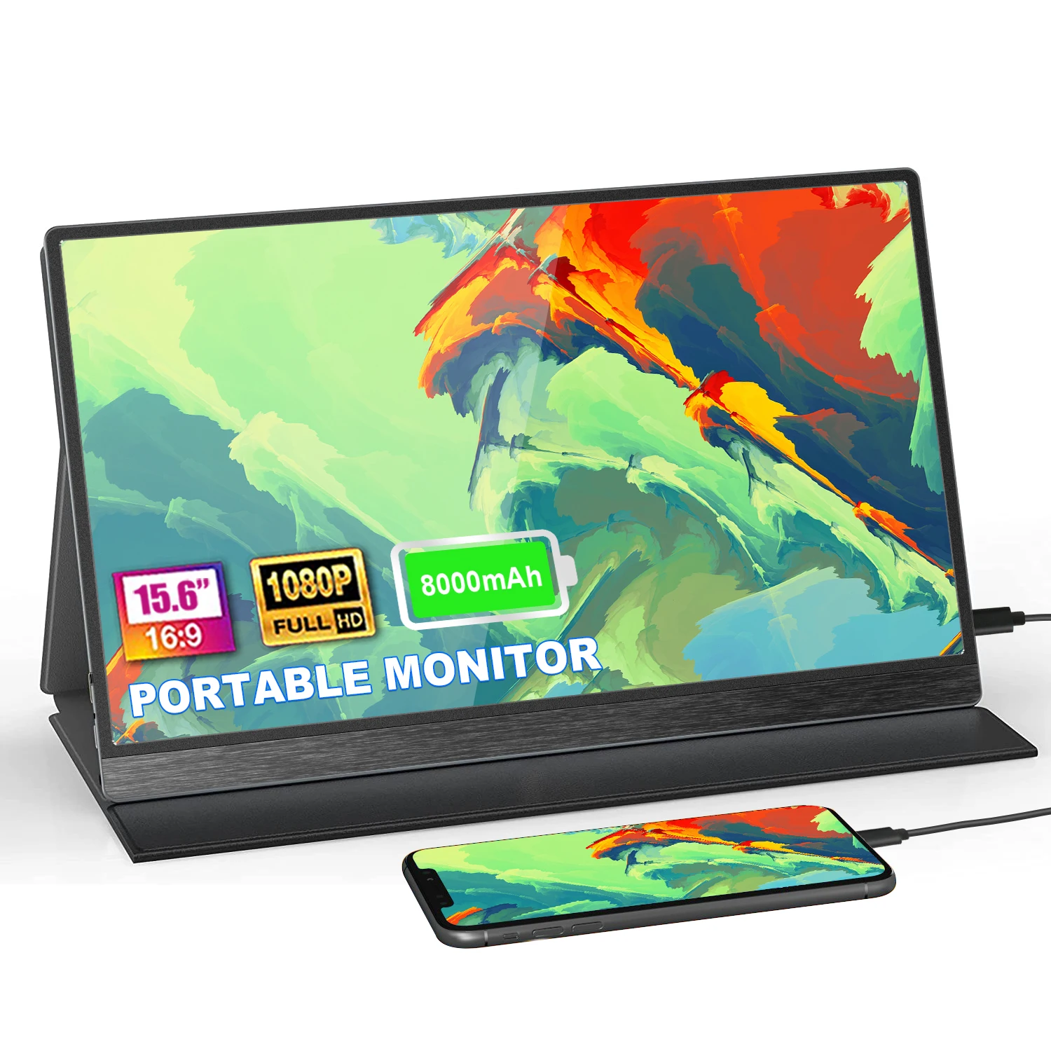 

Hot Selling ODM 15.6 Inch 1080P FHD Screen Usb Portable Double Screen Monitor Laptop External Gaming Built-in Battery Monitor