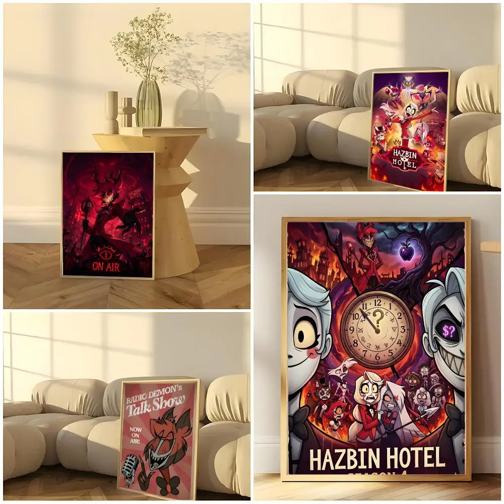 H-hazbin Animated Musical Hotel Charlie Alastor Hell Painting Calligraphy Scandi minimalist Nursery print Oil painting effect