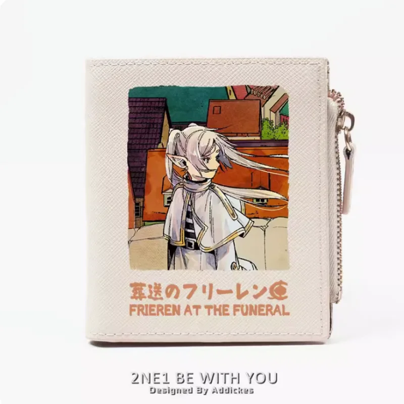 Anime Frieren no Funeral Carteiras Zipper, PU Bolsa, Titular do Cartão, Bolsa de Dinheiro, Presente Cosplay, B263