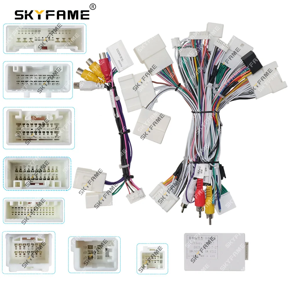 

SKYFAME Car 16pin Wiring Harness Adapter Canbus Box Decoder For Toyota Prado 120 Land Cruiser Lexus GX470 Android Power Cable