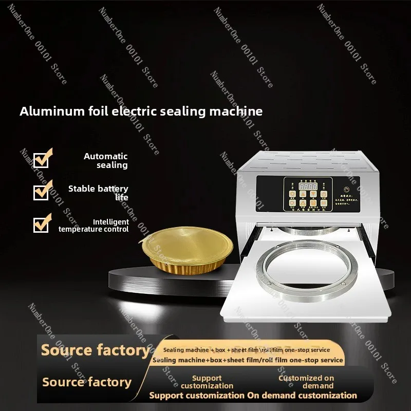 Fully Automatic Aluminum Foil Sealing Machine Commercial Small Takeout Aluminum Foil Box Packing Sealing Machine Stew Food Fast