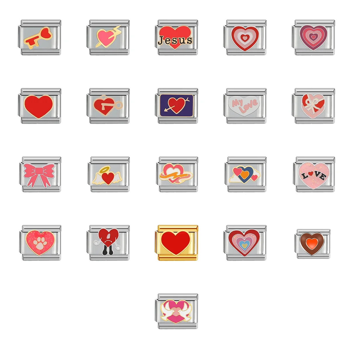 Italian Charm Store Italian Charm Bracelet 9mm Diy Lover Heart Series