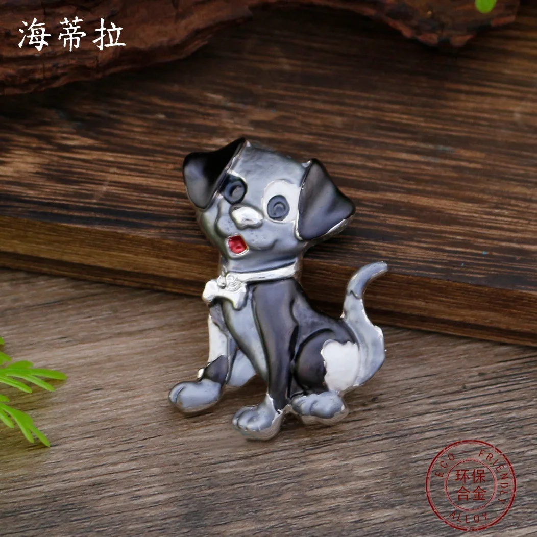 Jewelry DIY accessories new enamel colored puppy magnetic brooch fashionable and simple male and female versatile cute puppy mag