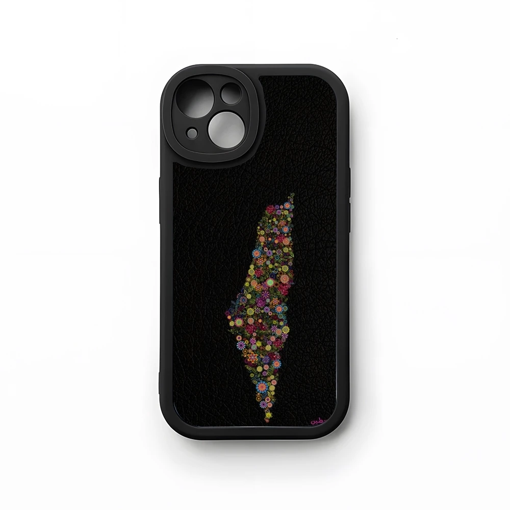 

Embroidered Map of Palestine Phone Case 2024 For iPhone 16 15 14 11 12 13 lambskin silicone Pro Max Mini X XR XS 7 8 Plus