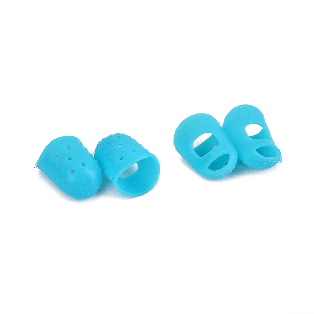 

4 pcs Guitar Fingertip Protectors Silicone Finger Guards Thumb Picks for Ukulele M Banjo Beginners Reusable Durable Musical