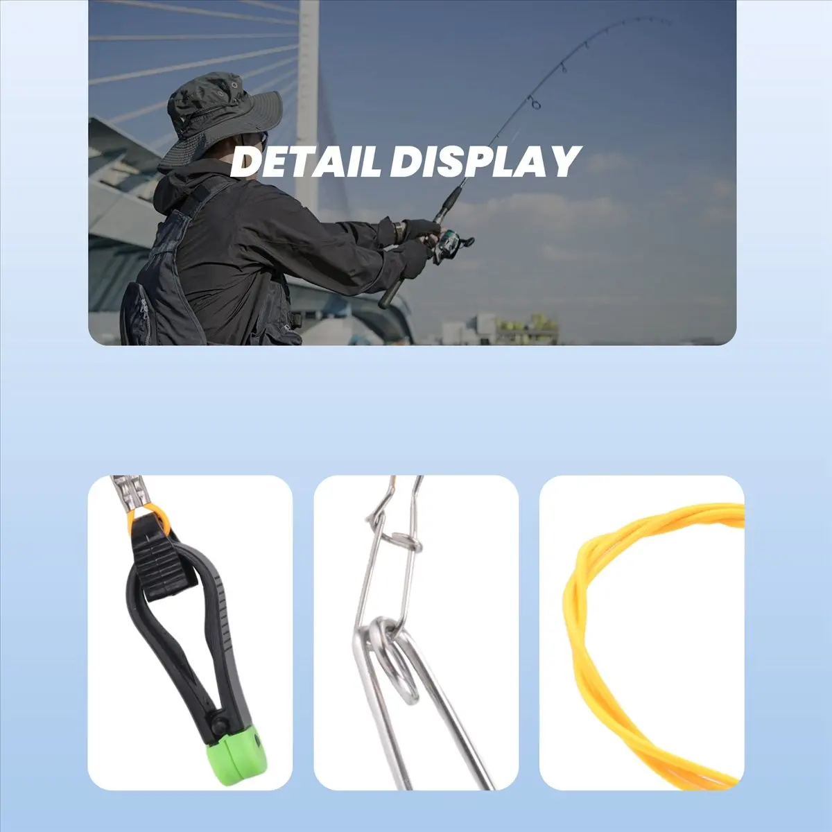 [MEGAL SALE]2 Pcs Plus Line Release, 17 Inches Downrigger Release Stacker Clip Fishing Leader with Longline Snap Clips