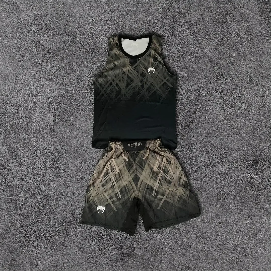 UFC Preto Clássico O-pescoço Regata Camiseta Casual Secagem Rápida Respirável para Boxe Treinamento Fitness Wrestling