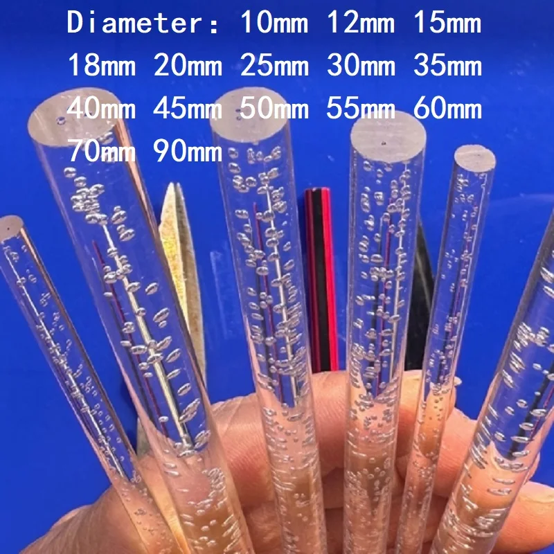 Bubble Transparent Clear PMMA Acrylic Rod Bar Rod Sticks Pole Columns