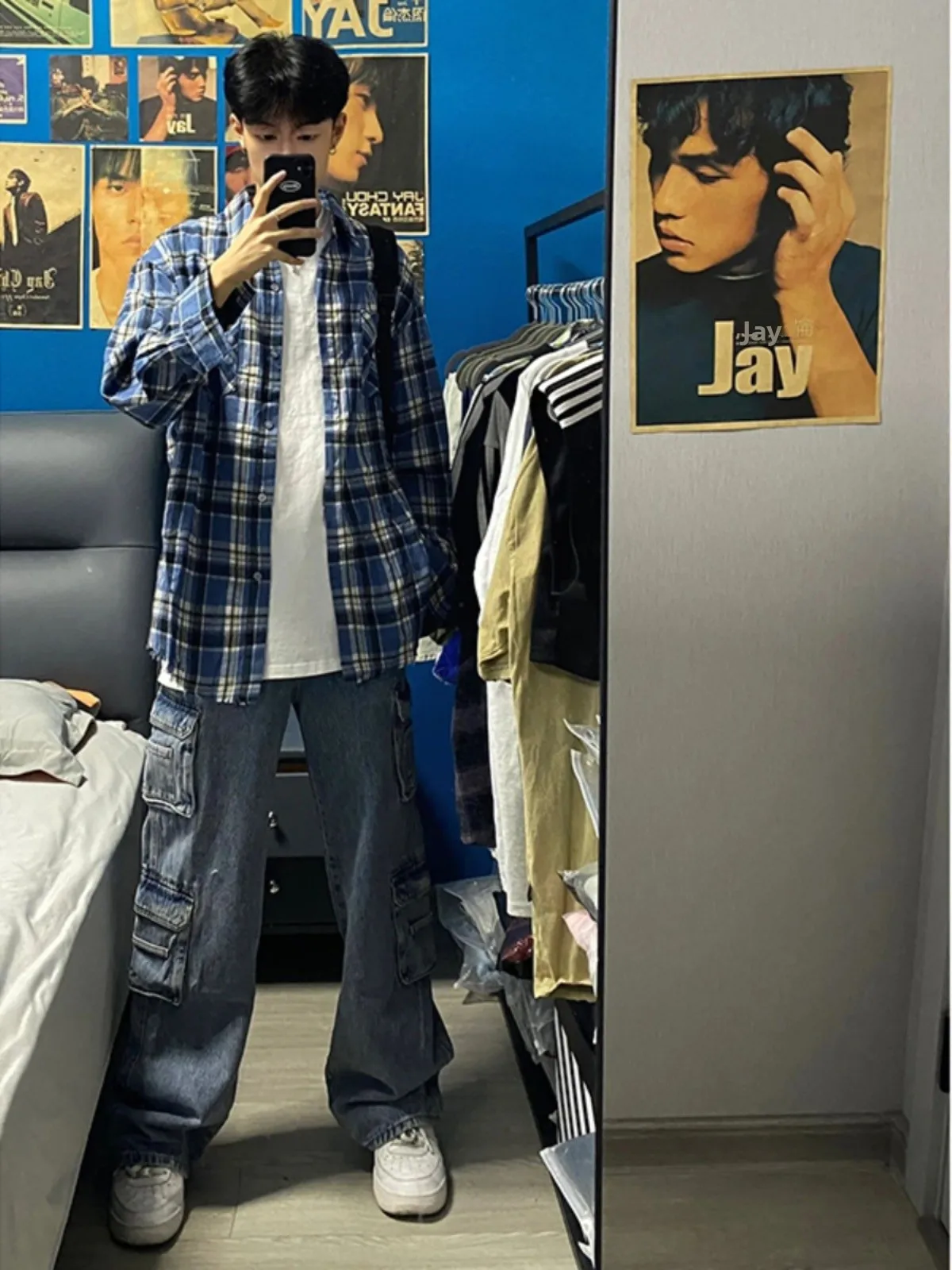 

American Sle Vintage Plaid Long Sve Men's irt Baroque Striped Outerwear Autumn Season Casual Loose Fit Youth Faion