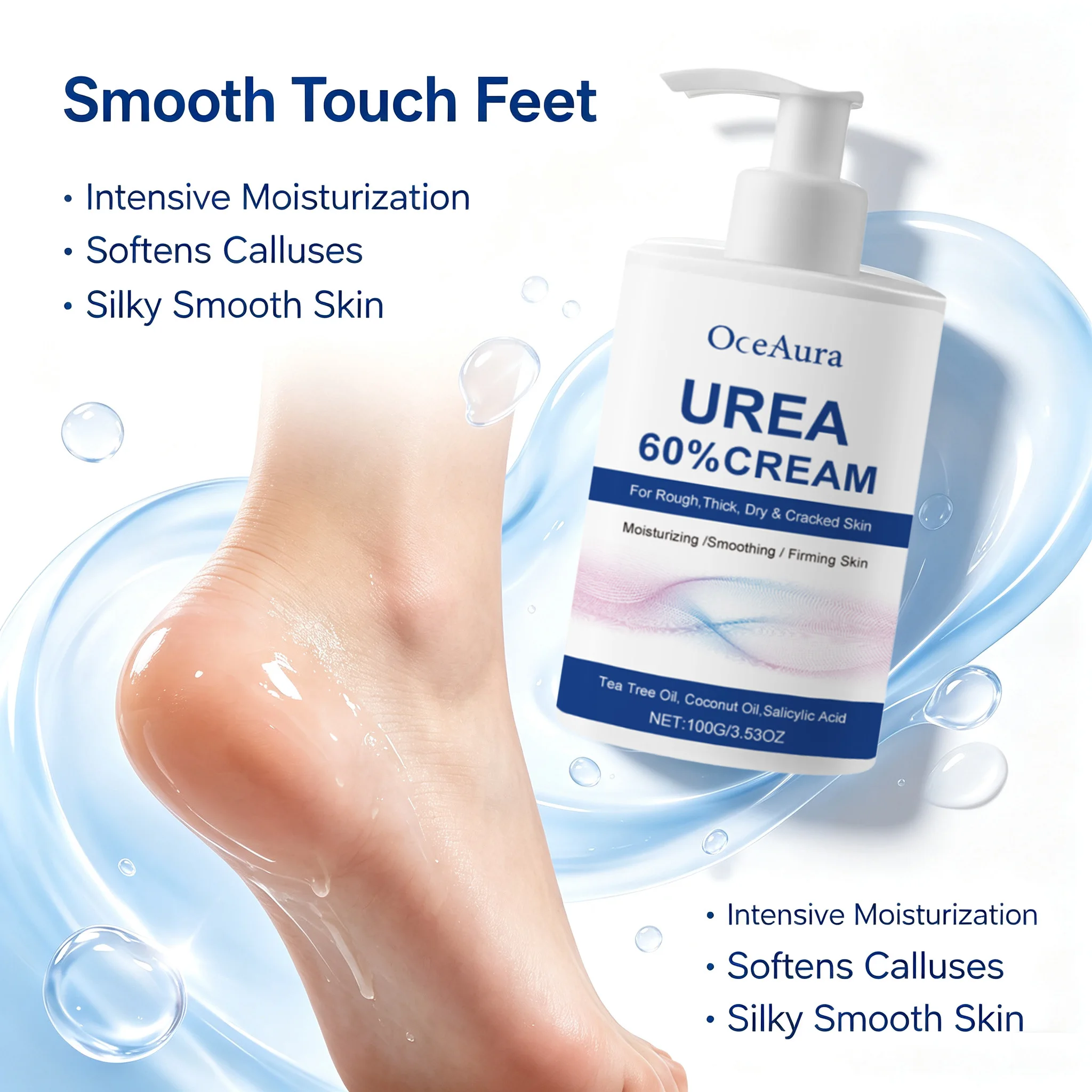 60% Urea Moisturizing Foot Cream Relieve Drying Cracked Heel Repair Soft Remove Calluses Dead Skin Hand Foot Skin Care