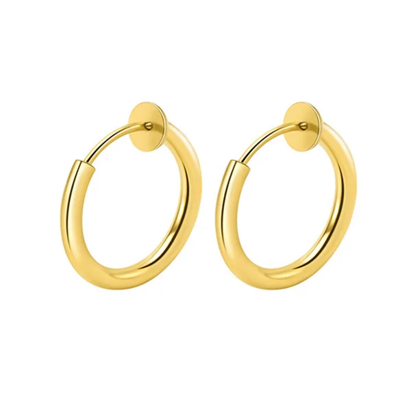 2 Stücke Kleine Hoop Frühling Ohrclips Ohrringe Für Frauen Männer Edelstahl Schmerzlos Kein Piercing Stealth Gefälschte Ohrschmuck 8-16mm