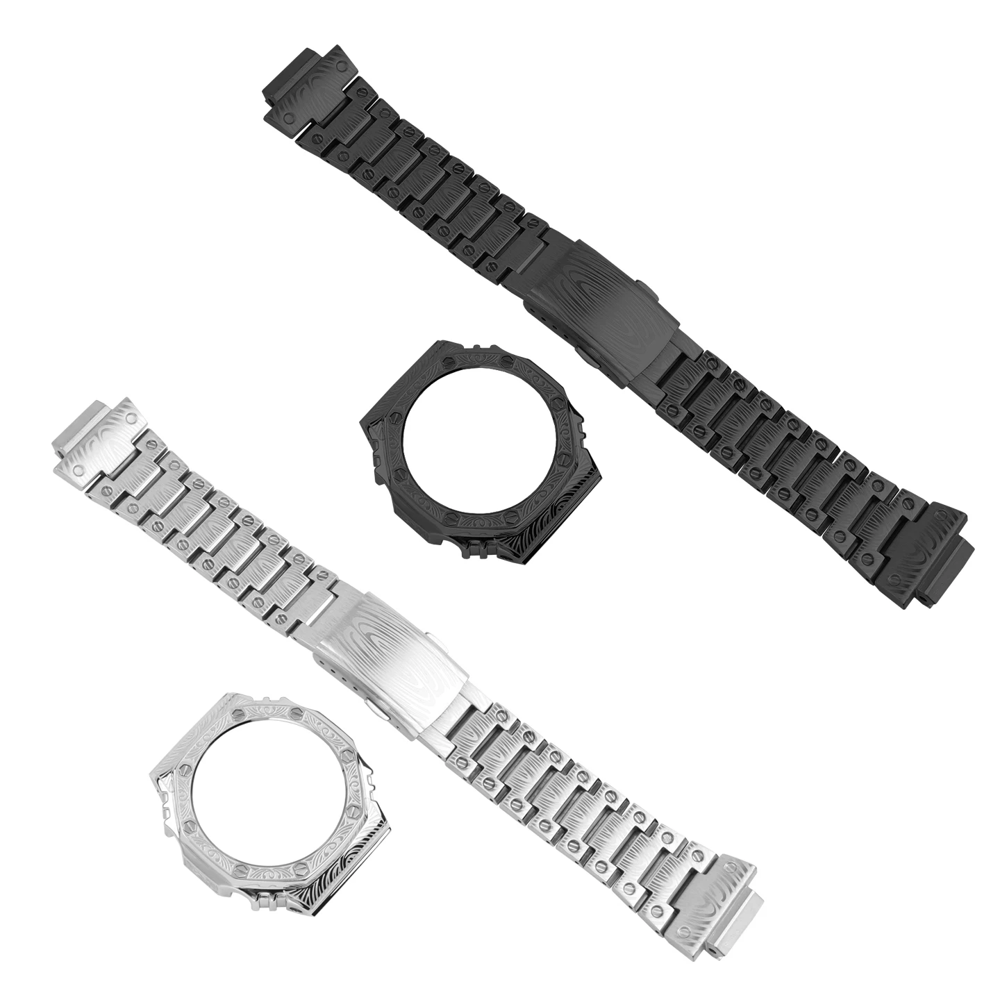 

Комплект для модификации часов Casio G-SHOCK GA2100 GA2110 GA-B2100: восьмиугольный корпус из нержавеющей стали и черный ремешок в стиле ретро