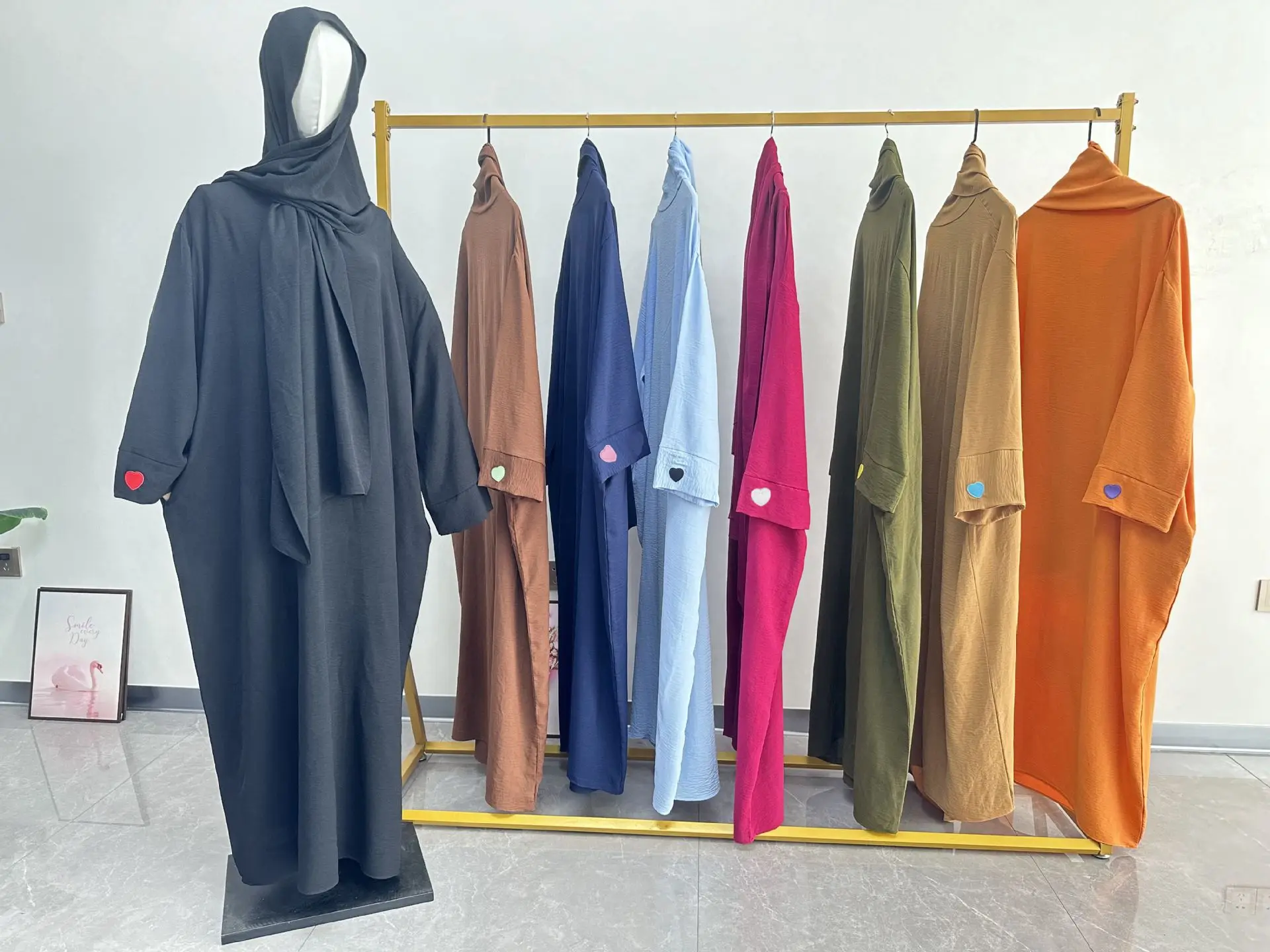 

Мусульманское женское платье-хиджаб Абая, Дубай, халат, Турция, скромная молитвенная одежда, химар, Джалабия, Кафтан Ид Джеллаба, исламская одежда