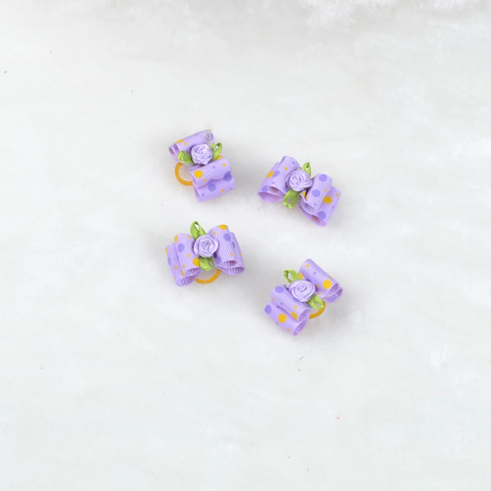 

20 PCS Dog Hair Accessories Set Small Puppy Bows with Elastic Pet Ties Ring The