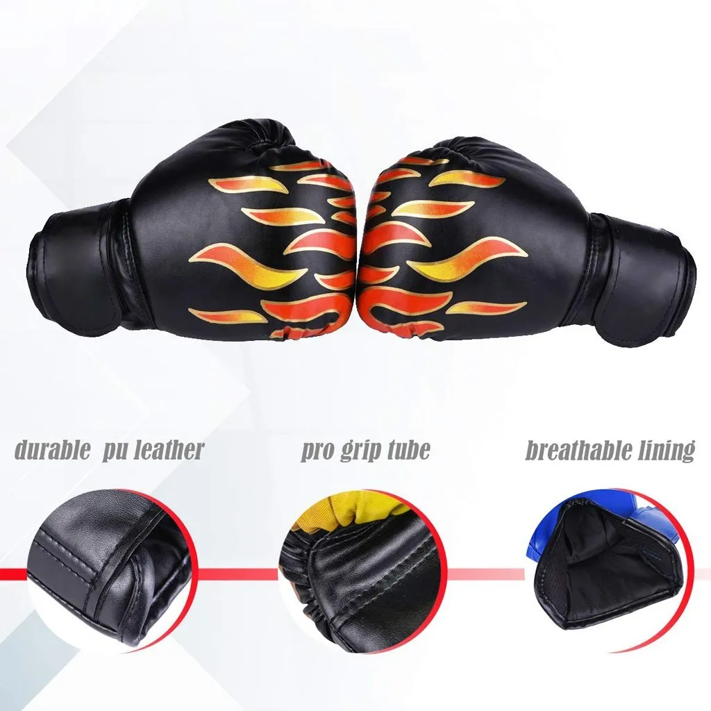 WOSWEIR 6OZ Kids PU Kick Boxing Gloves Punching Karate Muay Thai Guantes De Boxeo Free Fight MMA Sanda Training Equipment