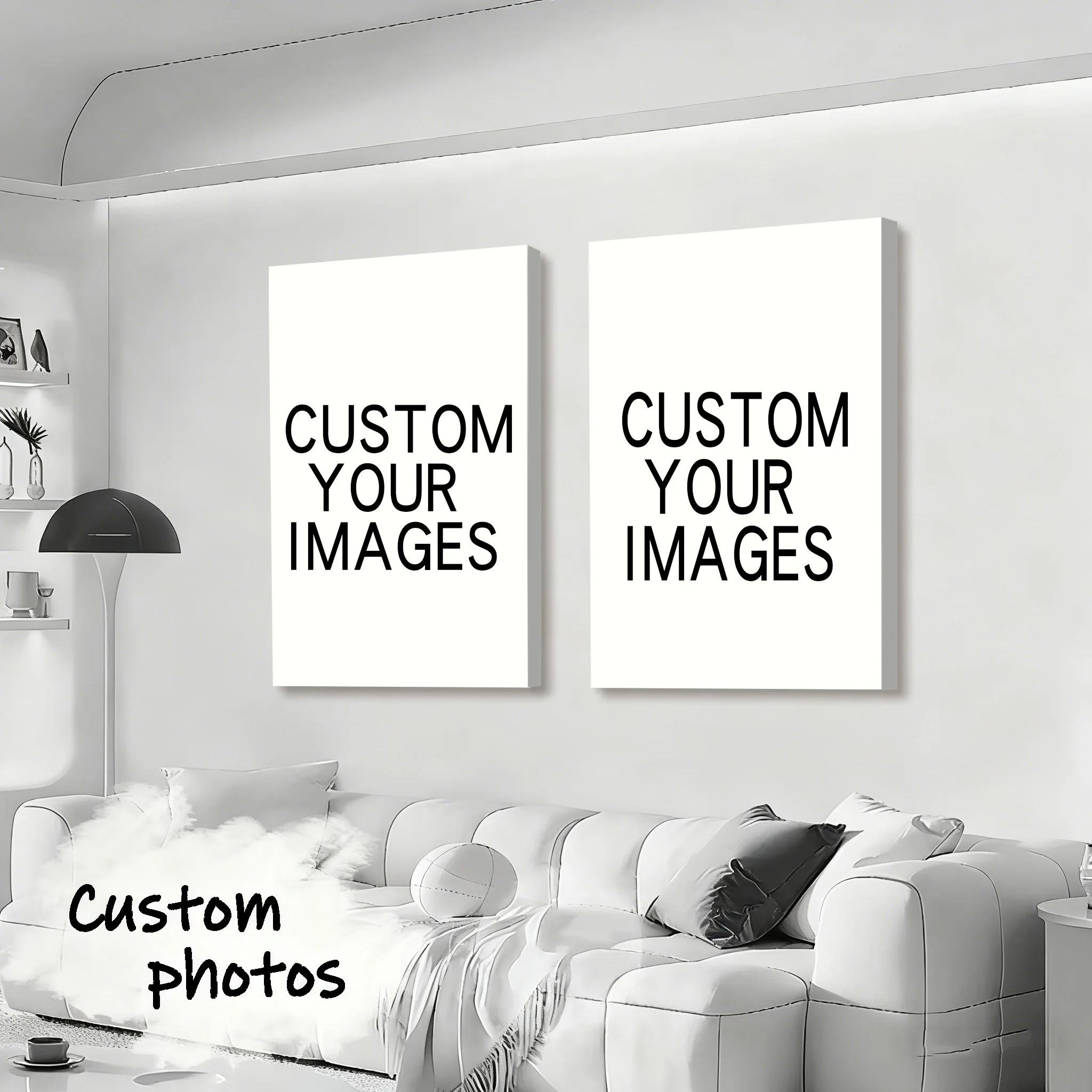 2pcs/set Personalized Custom Canvas Prints Photo Wall Art Poster for Family Life Pet Animal Birthdays Wedding Scenery Home Decor