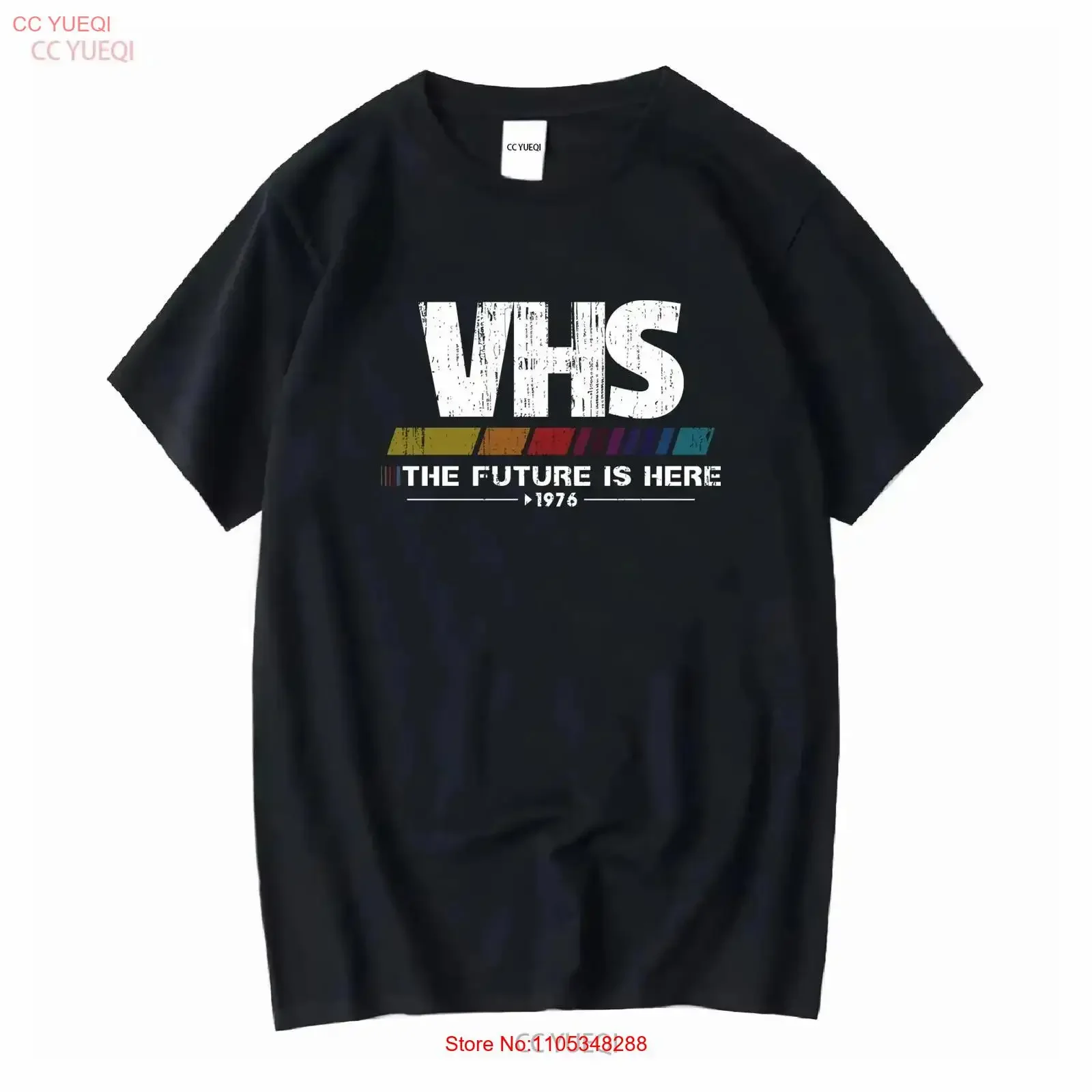 Vintage VHS The Future Is Here T Shirt Retro Movie Washed fashion designer clothes homme vintage Washed Versatile Soft