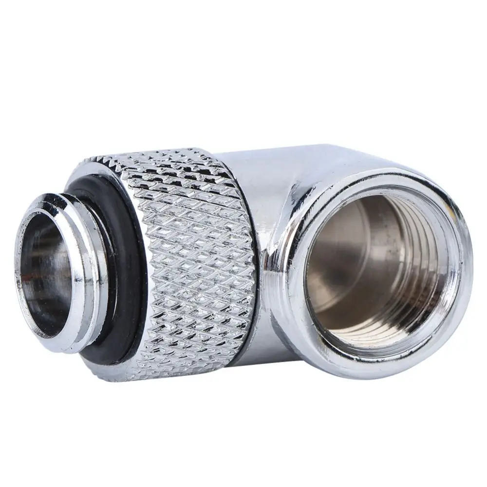 practical G1/4 Thread Rotary Tube Fitting Black/Silver Easy Screw Brass Fitting PC Water Cooling Radiators