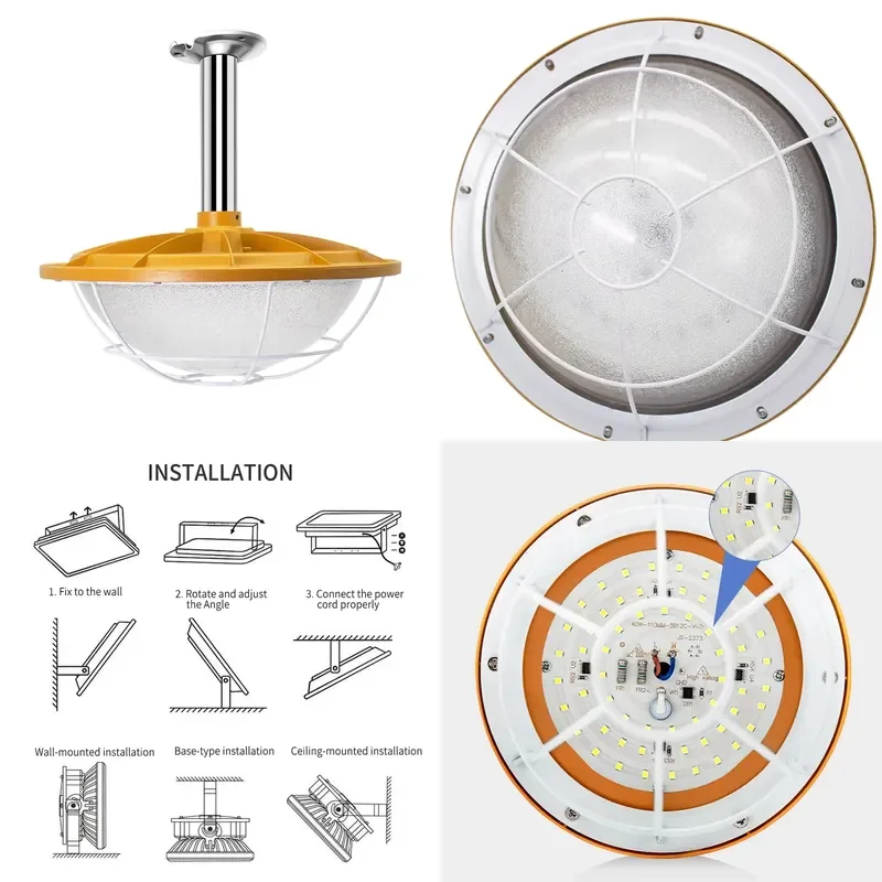 Aluminum Alloy Die Casting LED Explosion Proof Lamp Tempered Glass Durable