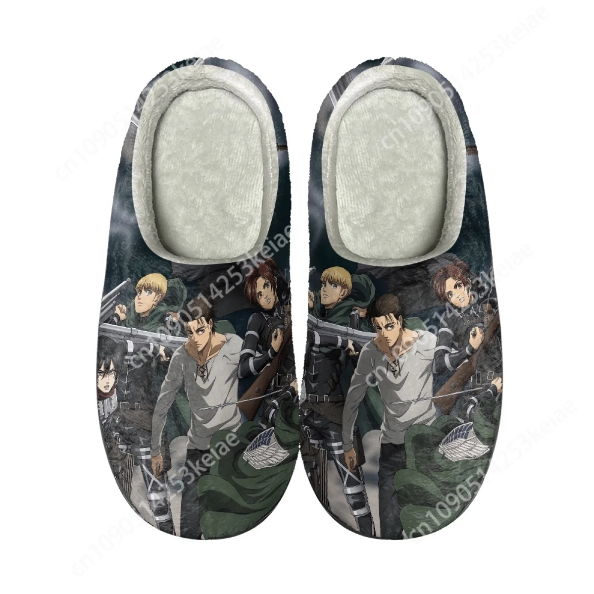 Attack on Titan Pattern Woman Men Autumn Winter Cotton Slipper Wear-Resistant Fashion Non-Slip Indoor Keep Warm Plush Slippers