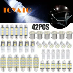 TCYATO 42Pcs LED Car Interior Lights T10 6000K SMD LED Replacement License Plate/Reading Bulbs Xenon White Interior Light Bulbs