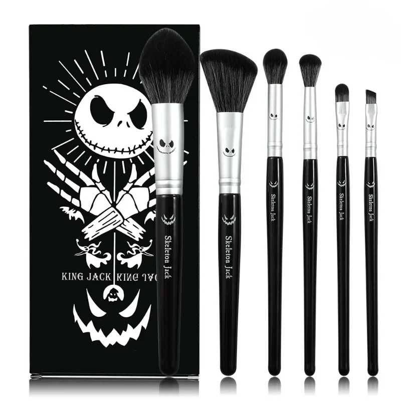 

Jack Skellington Makeup Brush 6 Sets The Nightmare Before Christmas Movie Figure Eye Shadow Brush Professional Makeup Tools Gift