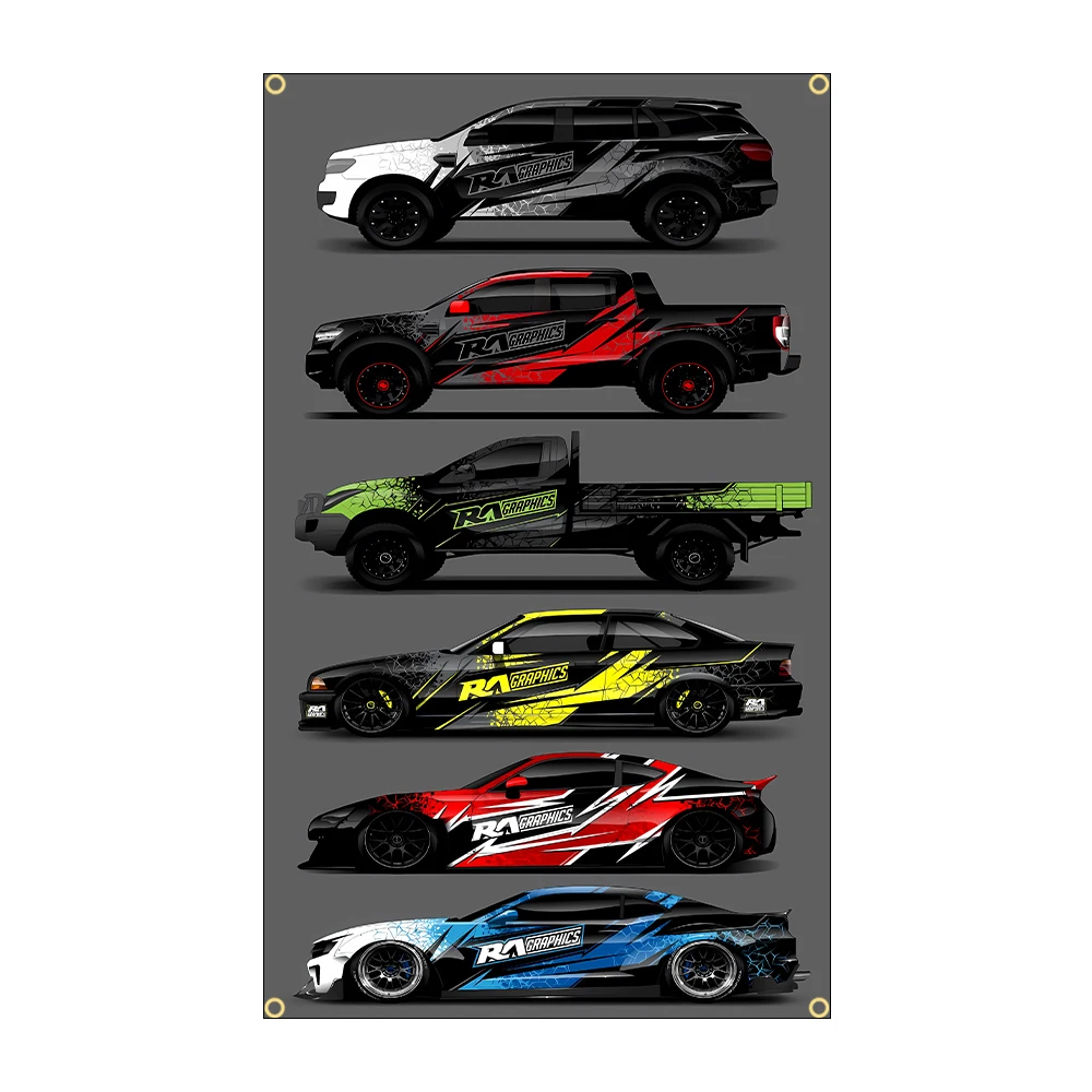 90x150cm 3X5FT Super Car Racing Car Flag Polyester Printed Racing Car Banner For Decor