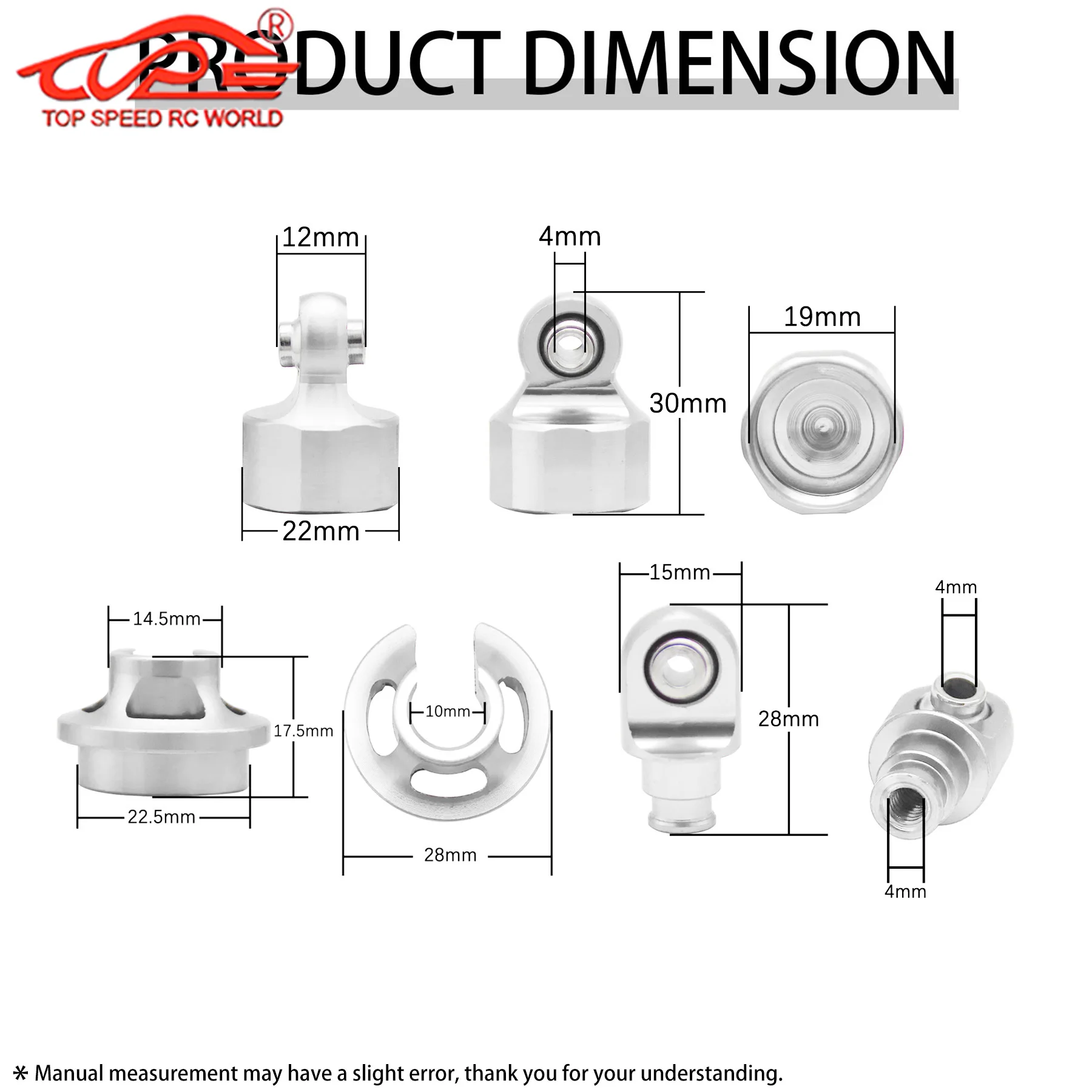 RCアップグレードCNCメタル6mmフロントまたはリアショックアブソーバー、または1/5 HPI Rofun Rovan Kingmotor Baja 5B 5T 5SC SSバギートラック用パーツ