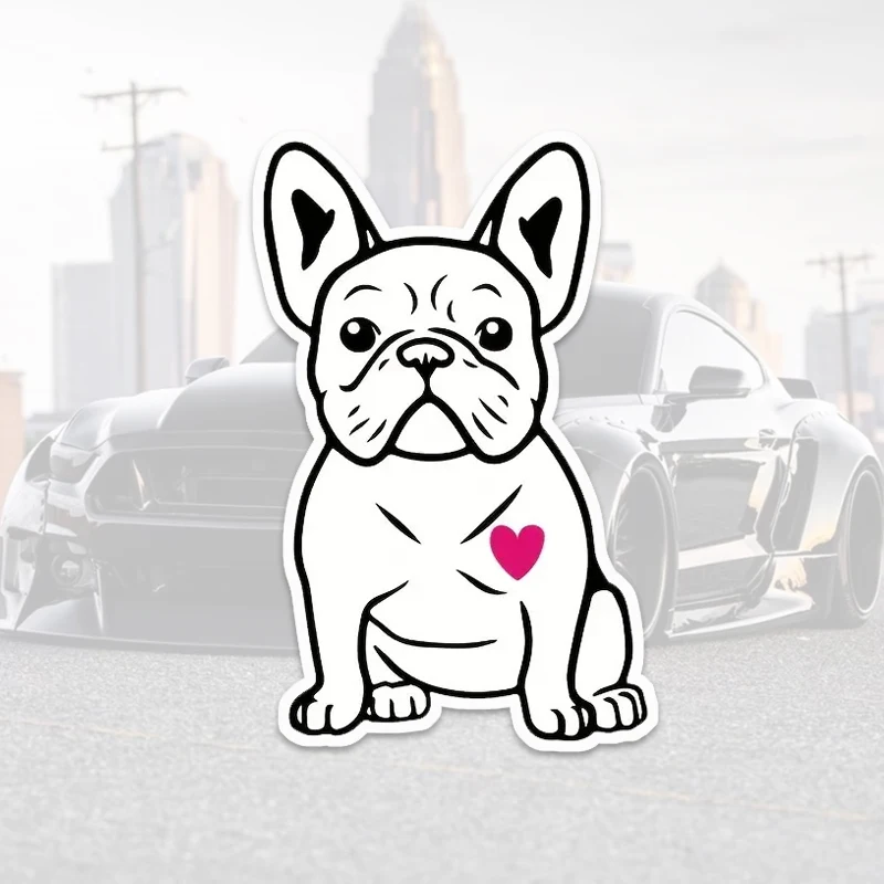 

French Bulldog Sticker Frenchie Car Decal For Car, Laptop, Water Bottle, Wall